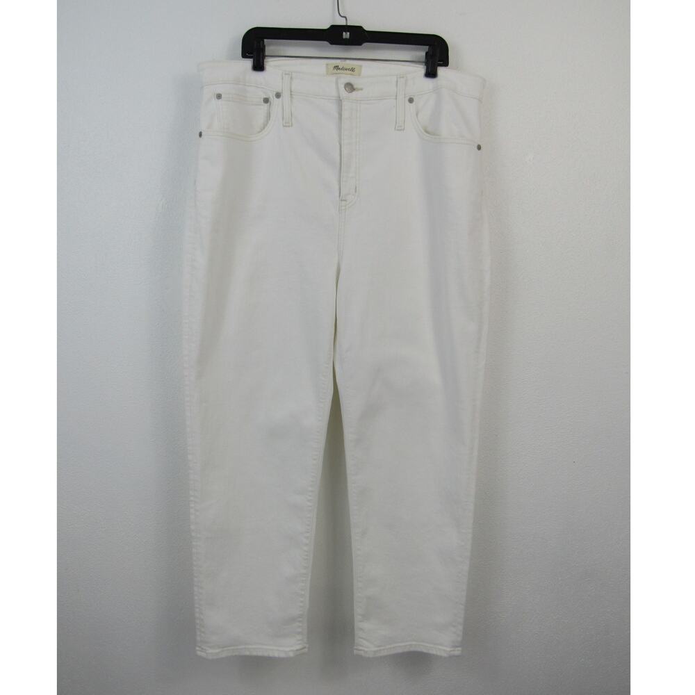 Madewell Size 34 Women's Classic Straight Jeans in Tile White Plus